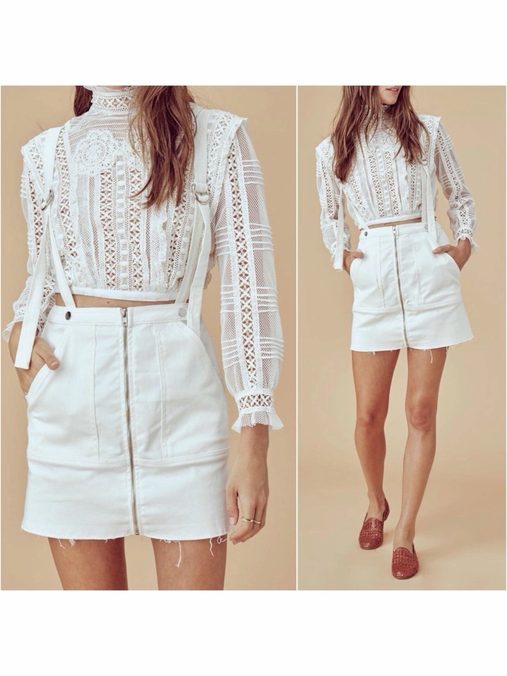 FOR LOVE & LEMONS VICTORIAN TULLE BLOUSE IN IVORY SIZE X-SMALL - BRAND NEW